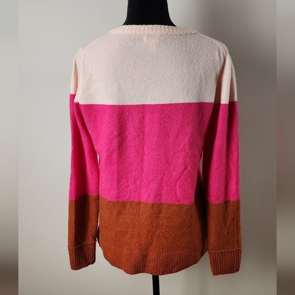 J Crew Factory Color Block Crew Neck Sweater Size S. - Picture 2 of 5